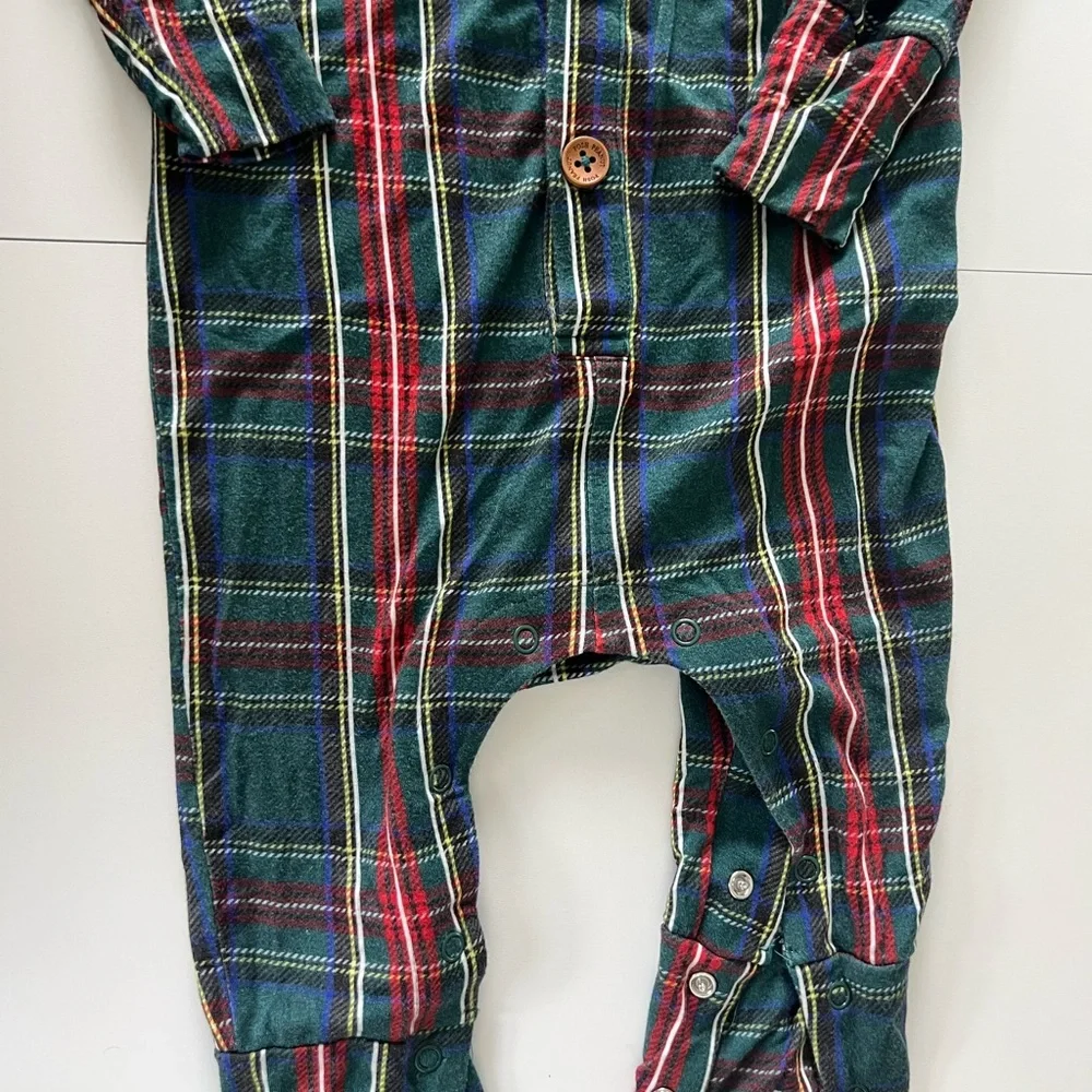 Posh Peanut Collard Plaid Pajamas 9-12 months